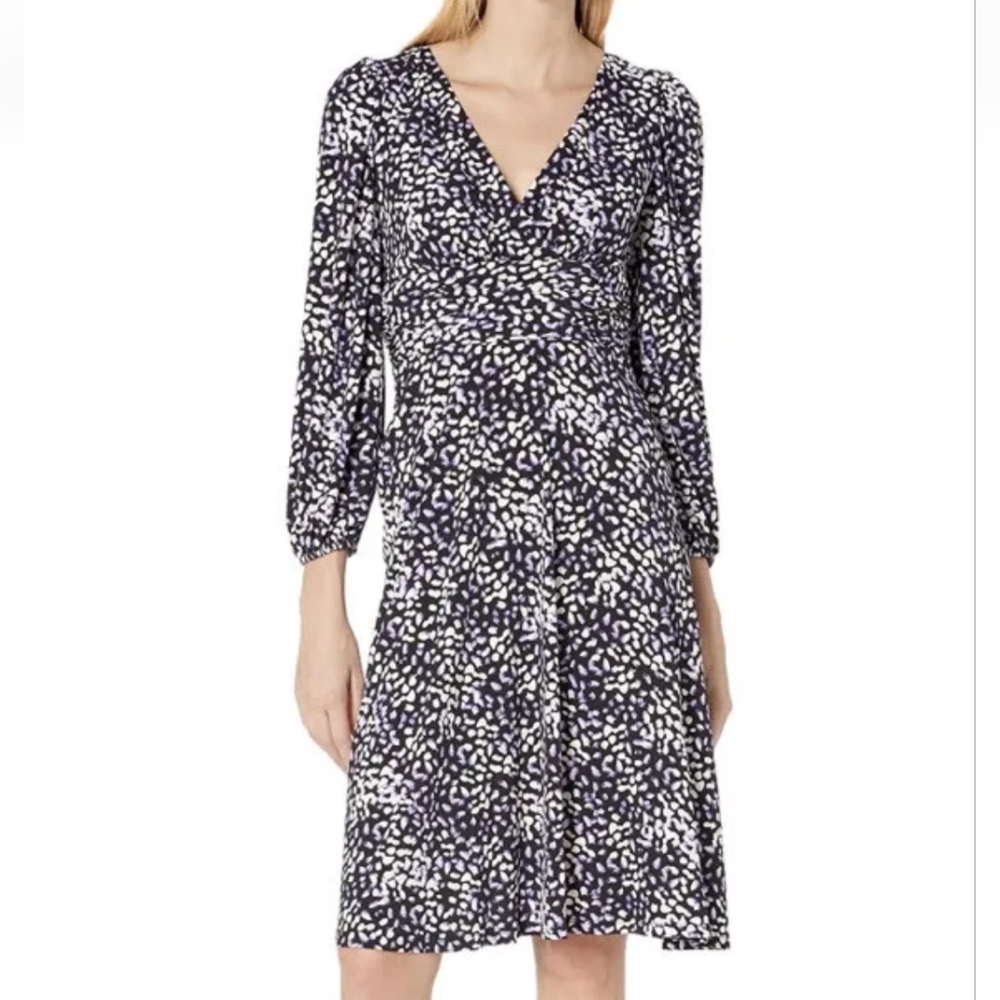 LIKE NEW Eliza J Plum Long Sleeve Surplice Jersey Midi Dress Size 8